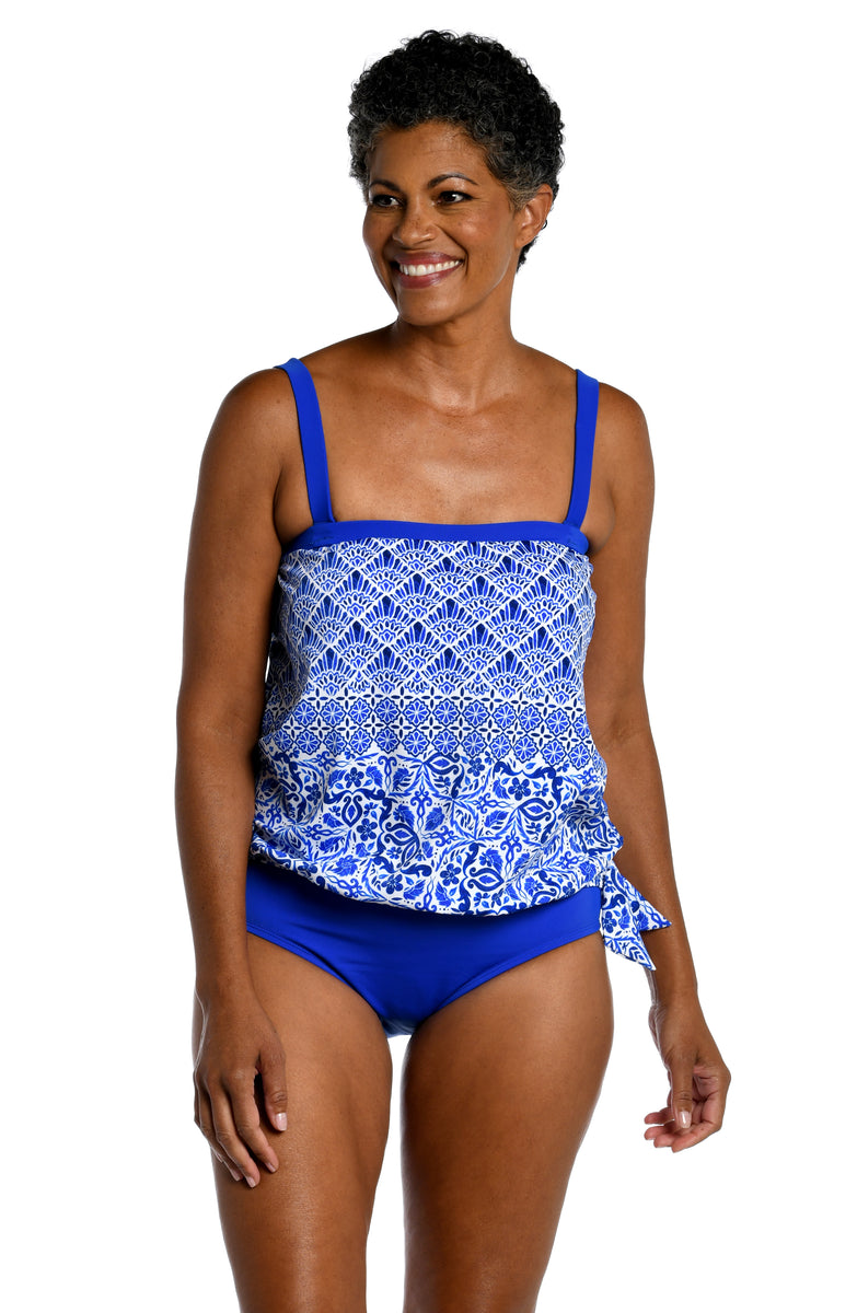 Mystic Garden Bandeau Blouson Tankini Top – MAXINE OF HOLLYWOOD