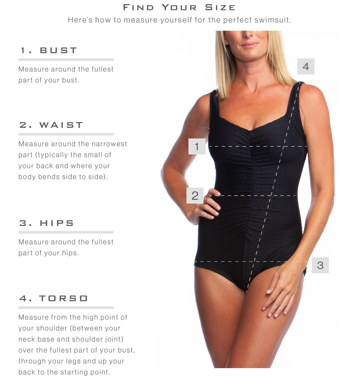 Find Your Swimsuit Size with our Measurement Guide