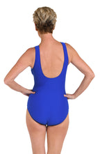 Maxine Of Hollywood Solid Textured Spa High Neck One Piece - Cobalt