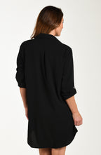 Maxine Of Hollywood Woven Covers Tunic - Black