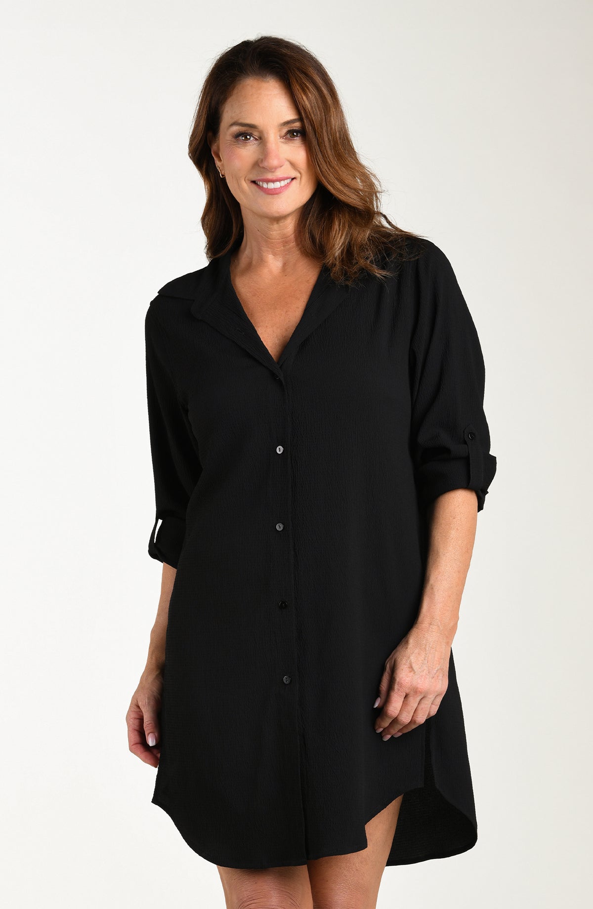 Maxine Of Hollywood Woven Covers Tunic - Black