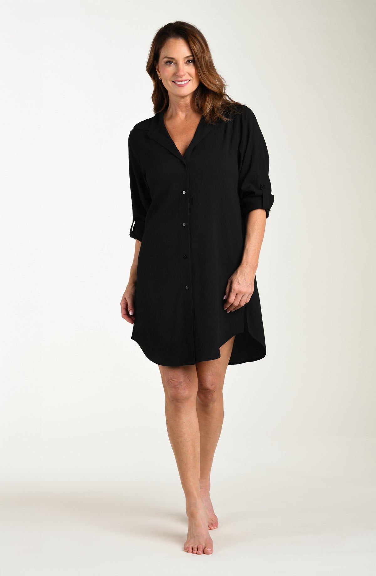 Maxine Of Hollywood Woven Covers Tunic - Black