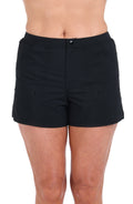 Maxine Of Hollywood Woven Solids Swim Board Short - Black