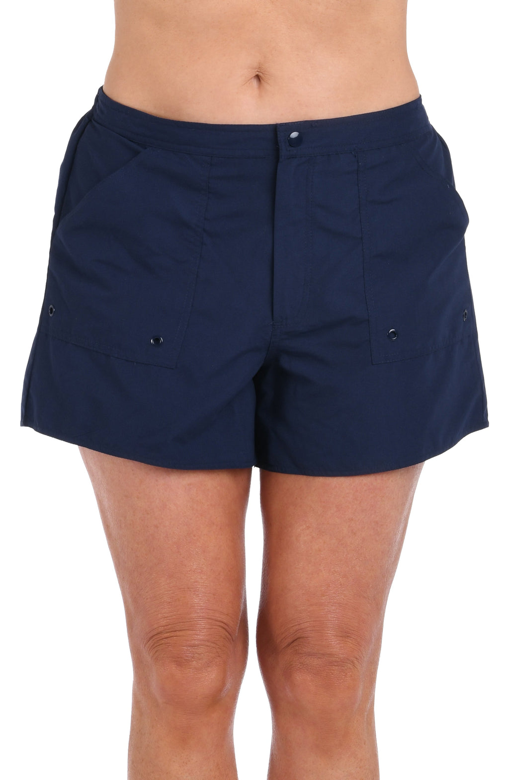 Maxine Of Hollywood Woven Solids Swim Board Short - Indigo