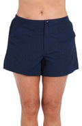 Maxine Of Hollywood Woven Solids Swim Board Short - Indigo