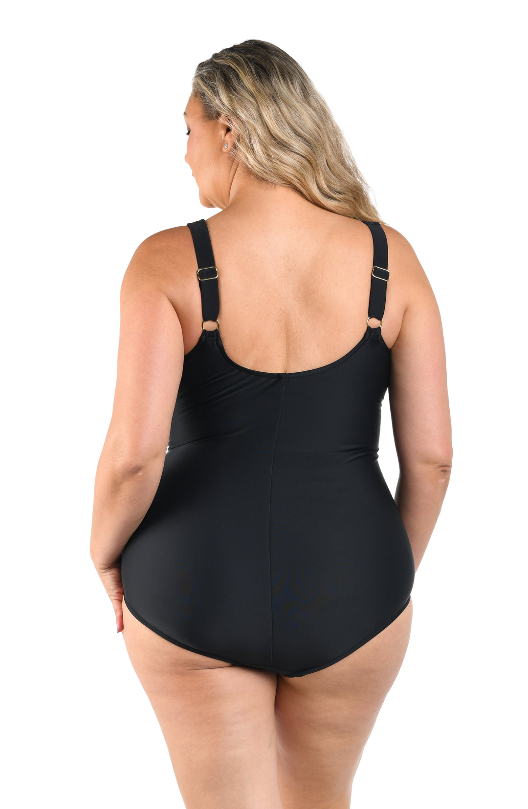 Solid Side Shirred One Piece (Plus Size)
