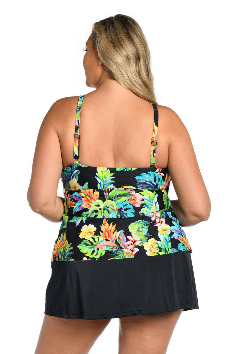 Oahu Oasis Two Tiered Tankini Top (Plus Size) – MAXINE OF HOLLYWOOD