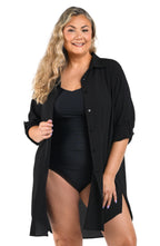 Maxine Of Hollywood Woven Covers Tunic - Black