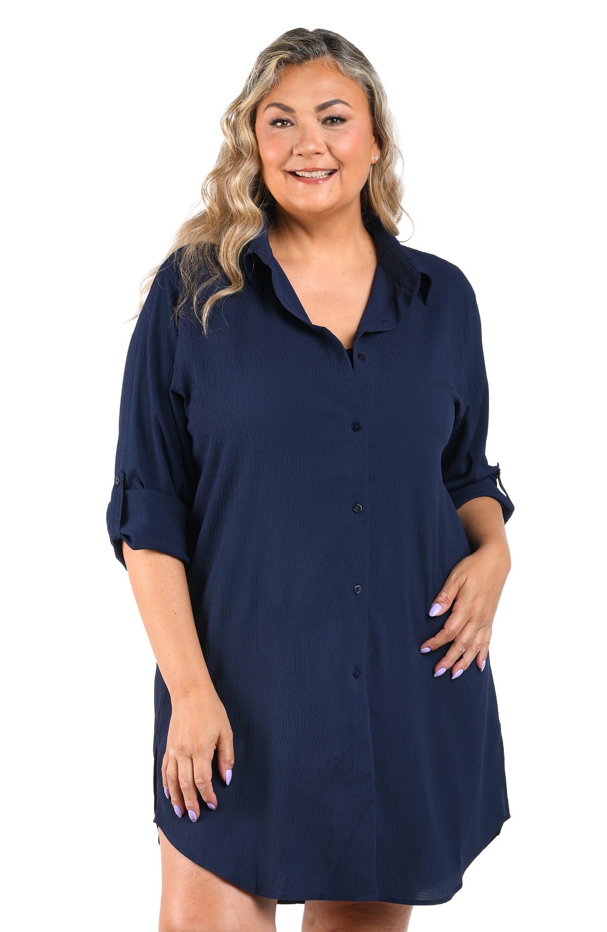 Maxine Of Hollywood Woven Covers Tunic - Indigo