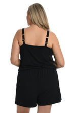 Maxine Of Hollywood Solids Swim Romper - Black