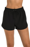 Front image of model wearing the 24th & Ocean Solid Woven Board Short.