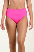 24th & Ocean Solids High Waist Bottom - Hot Pink