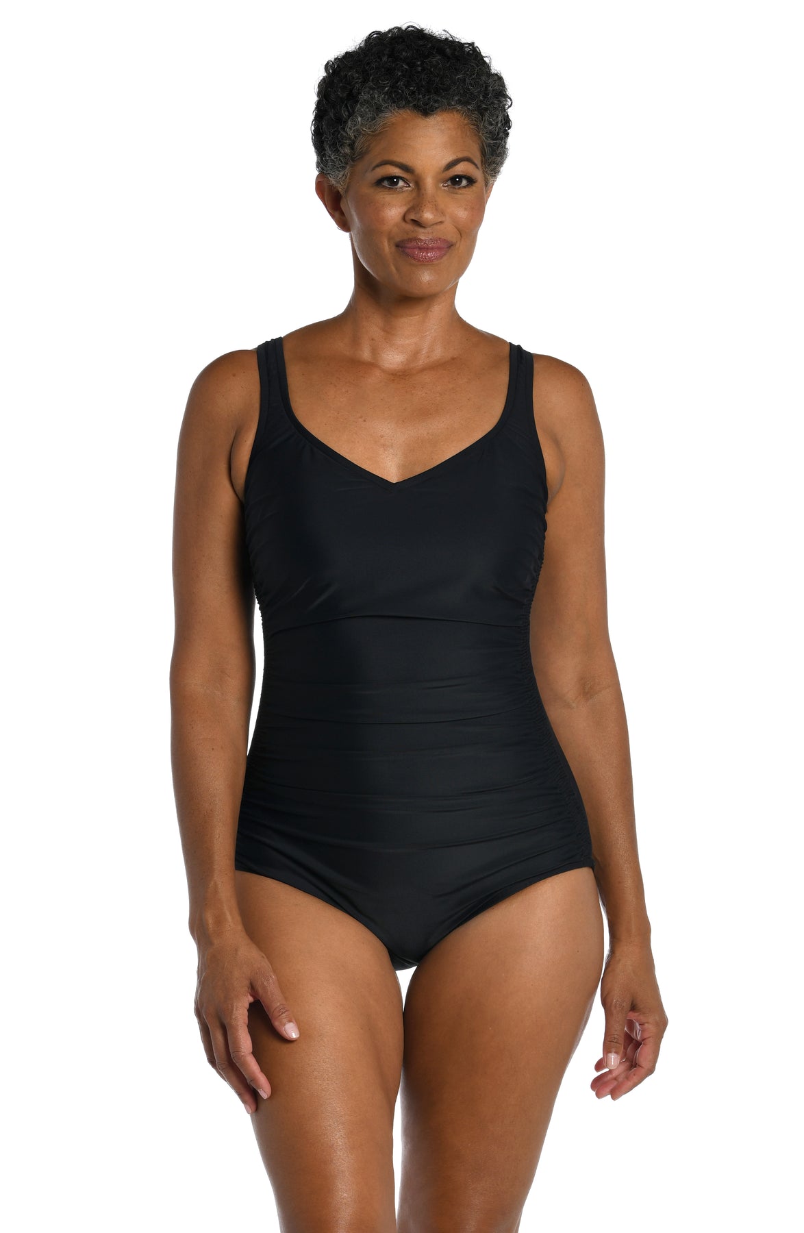 Solid Side Shirred One Piece – MAXINE OF HOLLYWOOD