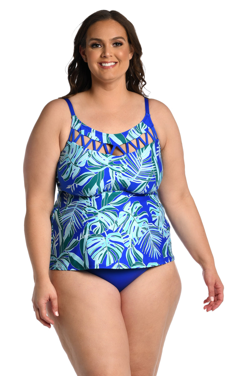 24th & Ocean West Palms Cutout High Neck Tankini Swimsuit Top – MAXINE ...